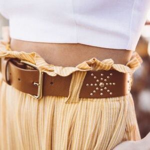 NWT // Alani // Brown Studded Leather Belt